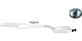 Ljuddämpare bakre 76mm 3" (76mm) BMW E60/61 520i/523i/525i/530i Sedan/Touring 03-10 - Beställningsvara